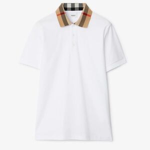 Burberry men’s white cotton polo size L